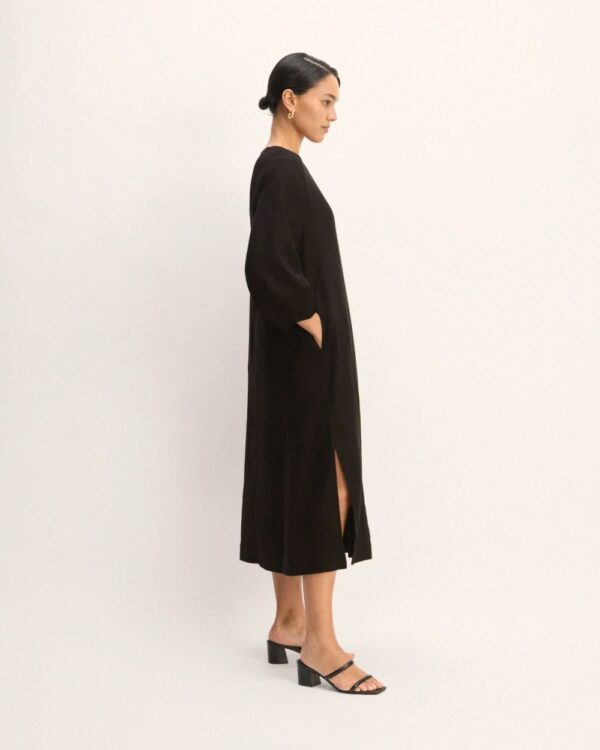 Linen A-Line Midi Dress