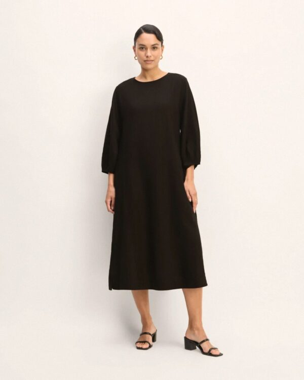 Linen A-Line Midi Dress
