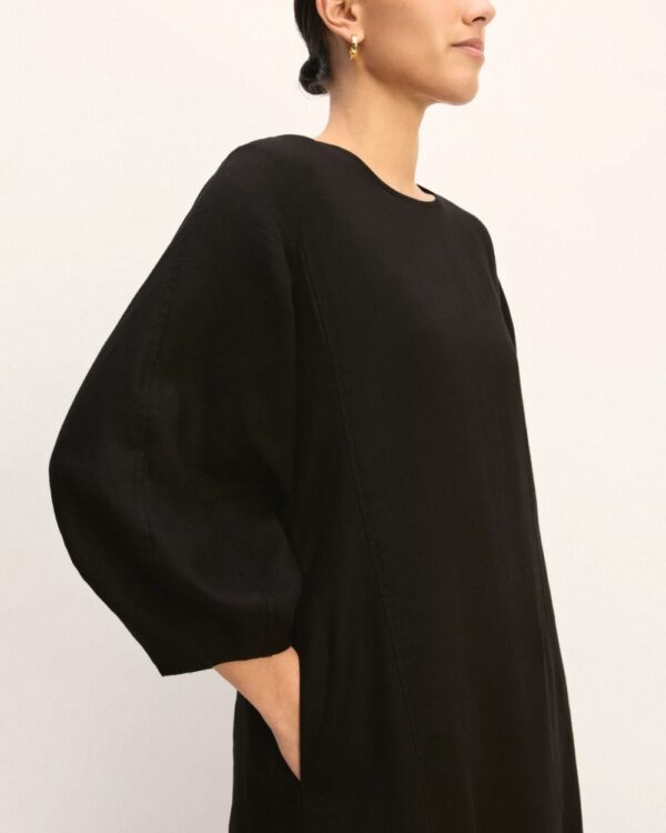 Linen A-Line Midi Dress