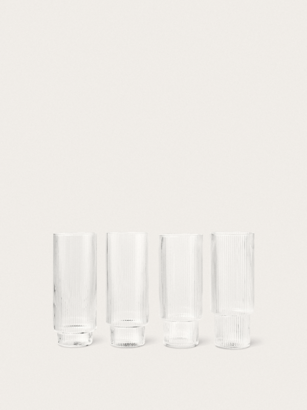 Ripple Long Drink Glasses Set of 4