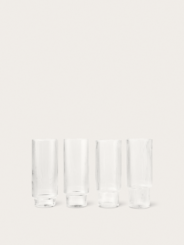 Ripple Long Drink Glasses Set of 4