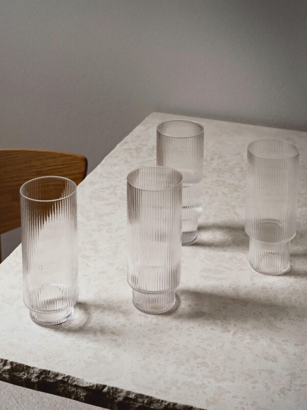 Ripple Long Drink Glasses Set of 4